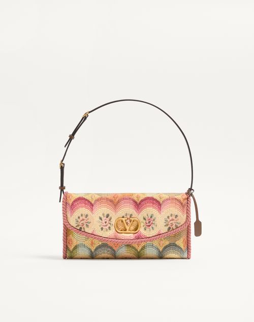 Valentino Garavani - Valentino Garavani Devain Small Shoulder Bag In Jacquard Apres L'hiver Fabric - Multicolour - Woman - Shoulder Bags
